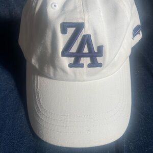 The Classic White Cap with Navy Accents